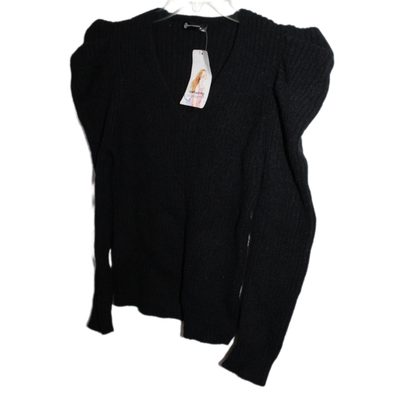 Women's Embellished Puff Sleeve Sweater - Picture 13 of 16